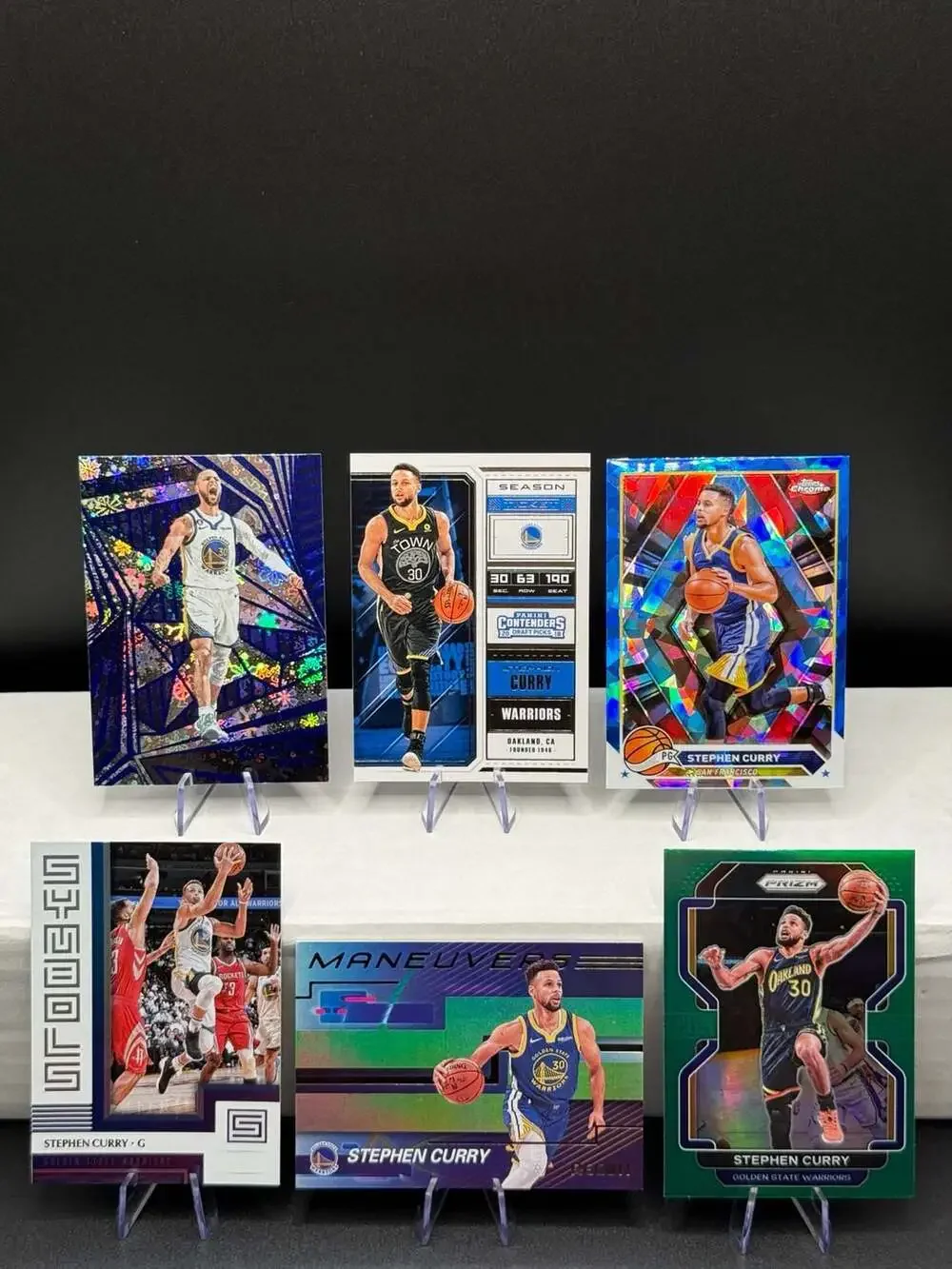 Stephen Curry Lot of 6 Assorted Trading Cards Panini Golden State Warriors NBA
